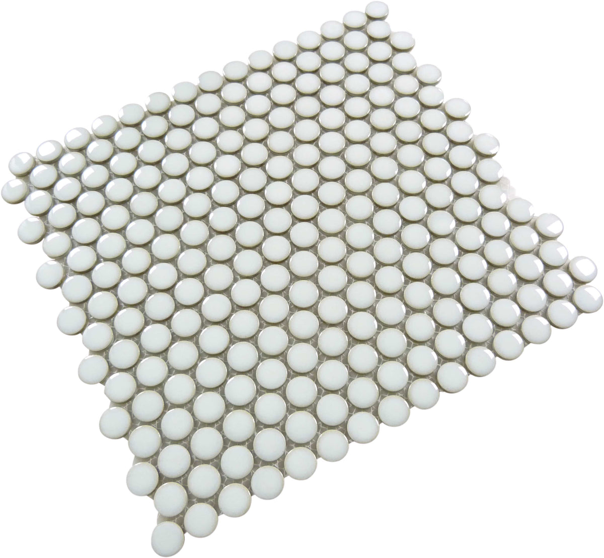Continental Penny Round White 3/4" Glossy Porcelain Tile Regency