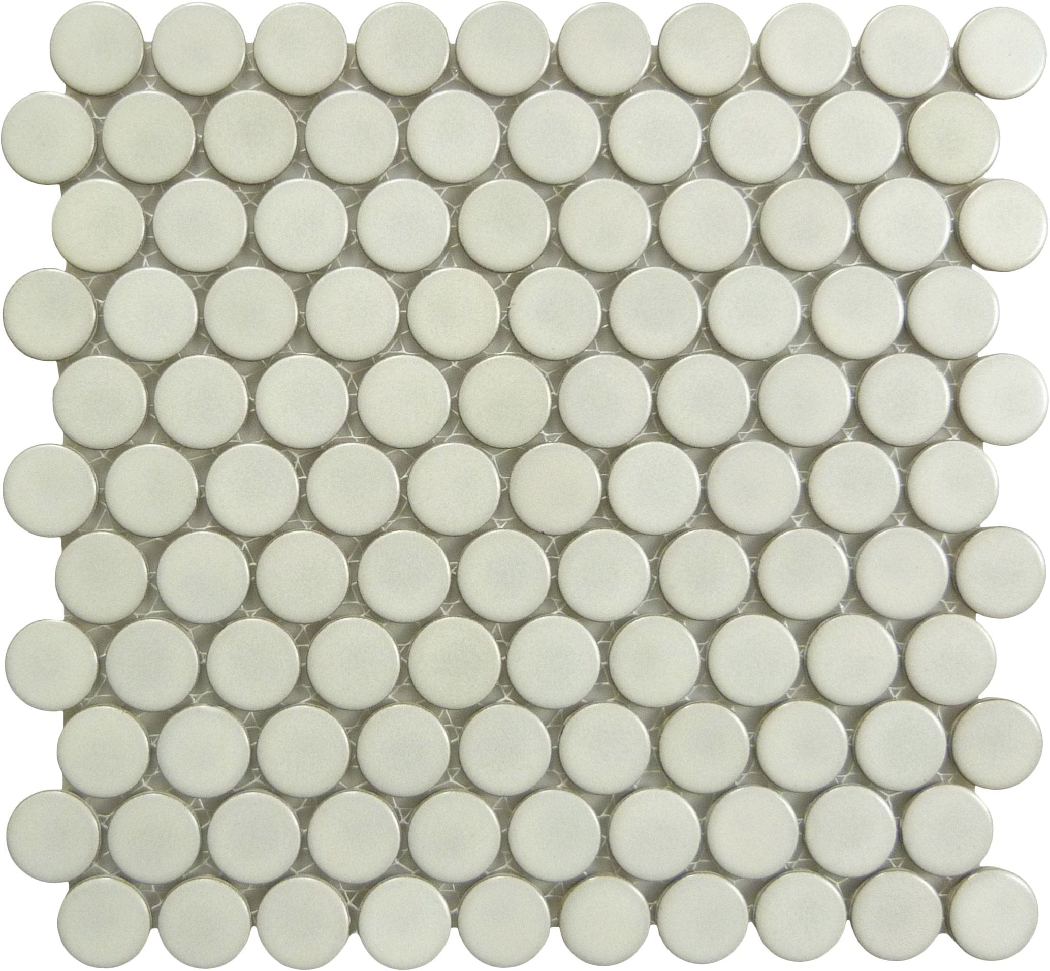 White Rounded Color Matte Cotton Penny Round Matte Porcelain Tile | Oasis Tile