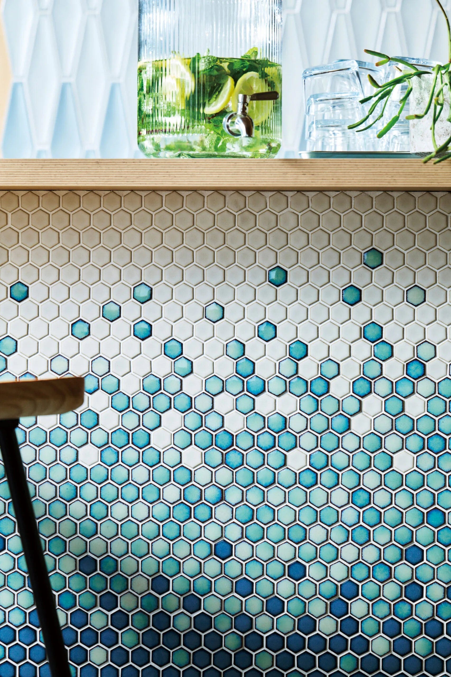 Natura Hydrangea Glossy Porcelain Hexagon Tile | Oasis Tile