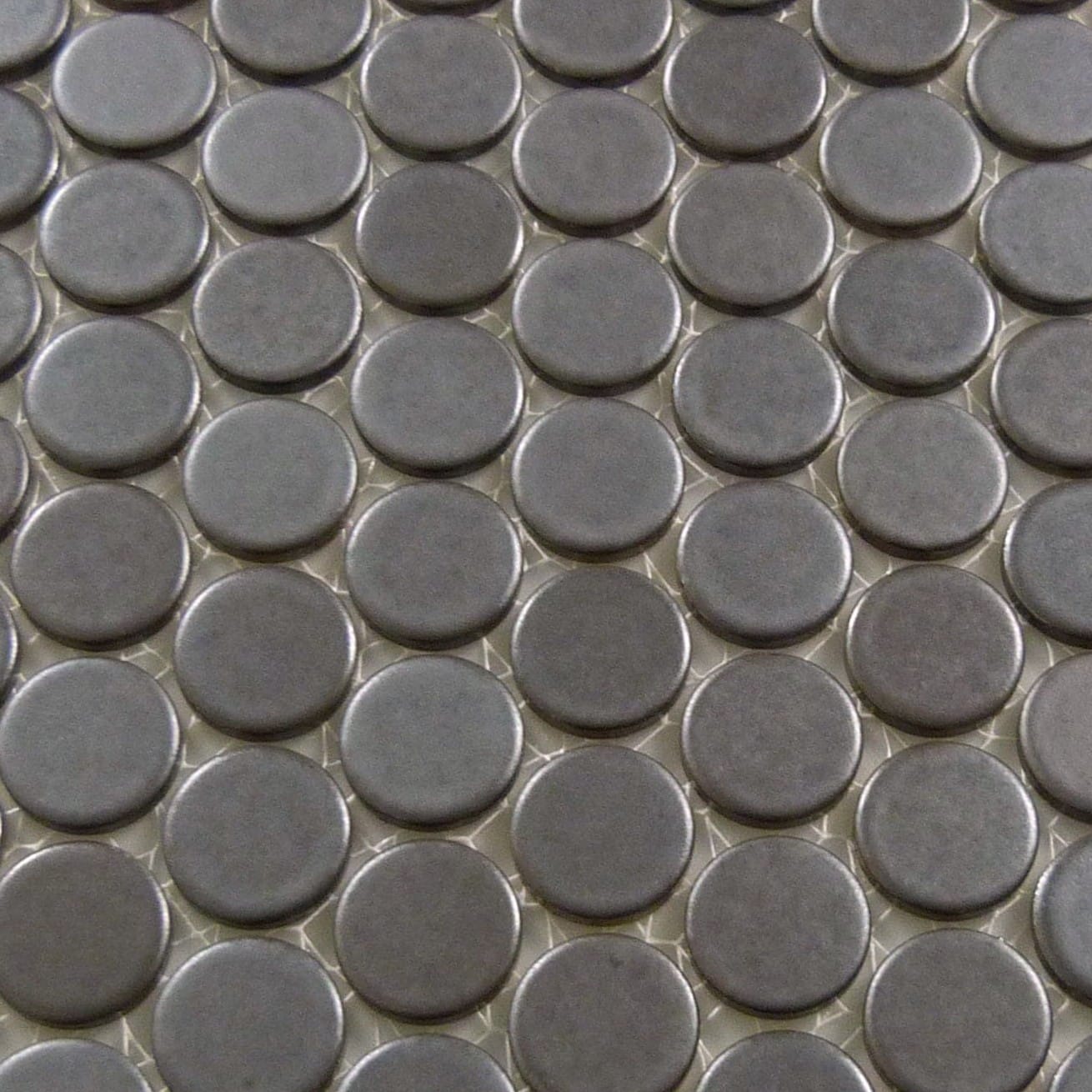 Obsidian Penny Round Matte Porcelain Tile Regency