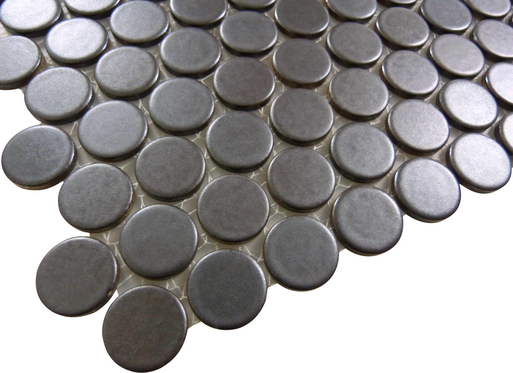 Obsidian Penny Round Matte Porcelain Tile Regency