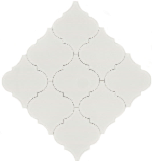 Snowy Arabesque White Glossy Porcelain Tile Regency