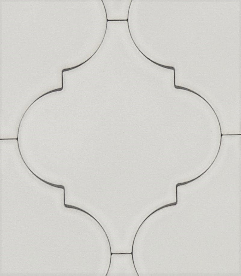 Snowy Arabesque White Matte Porcelain Tile Regency