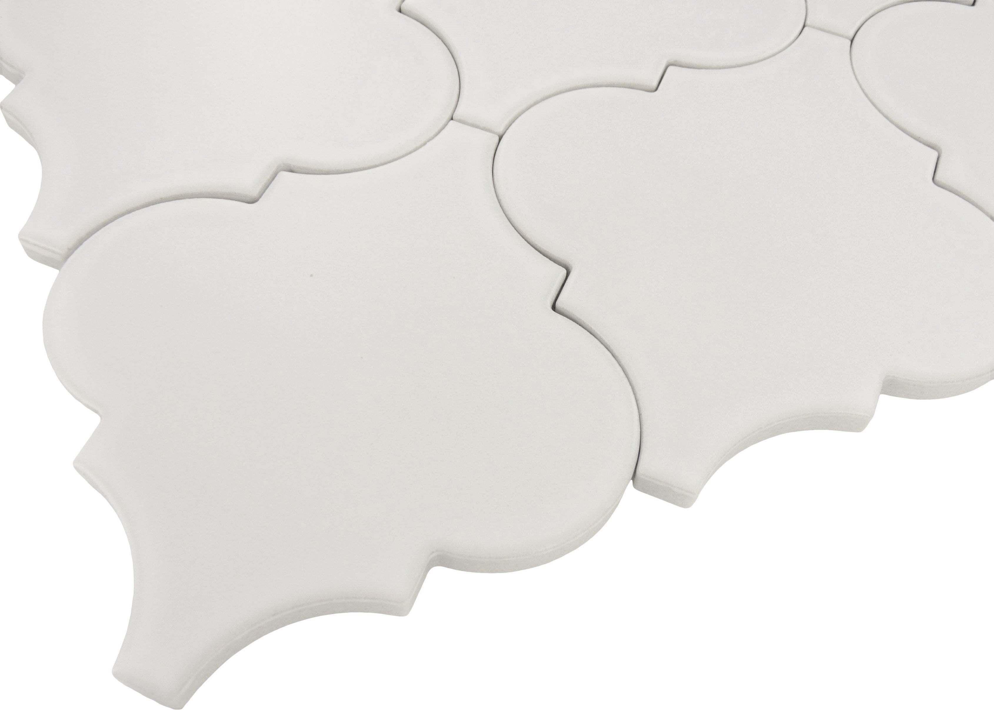 White Porcelain Arabesque Tile Matte Arabesque Tile
