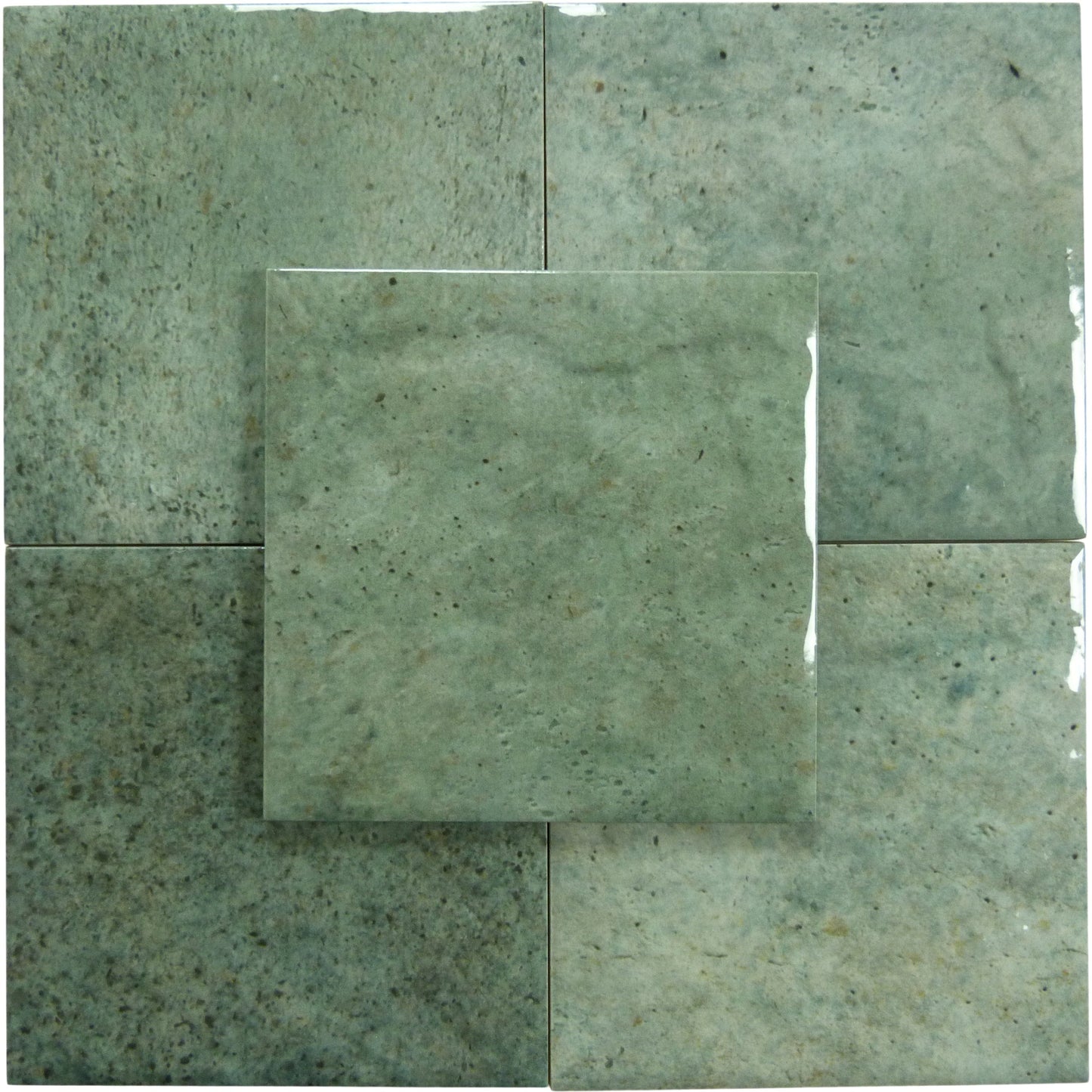 Bali Stone Green 6x6 Glossy Porcelain Tile Royal Tile & Stone