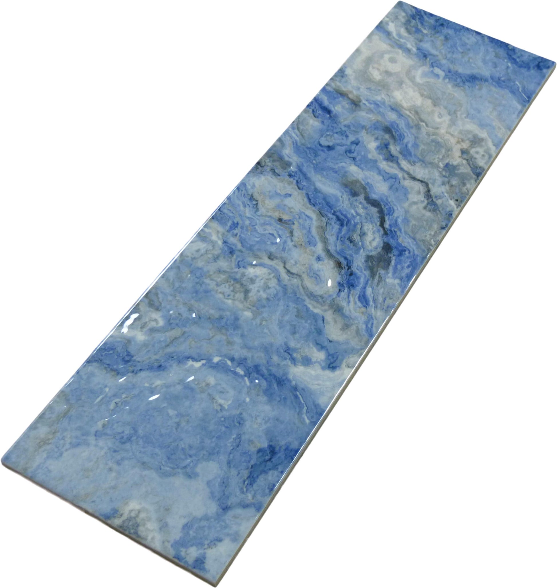 Cloud Cobalt 6x20 Glossy Porcelain Tiles Royal Tile & Stone