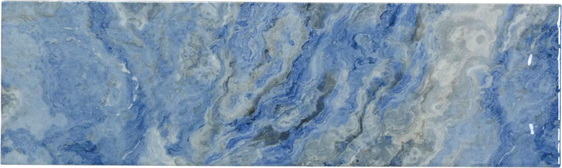 Cloud Cobalt 6x20 Glossy Porcelain Tiles Royal Tile & Stone