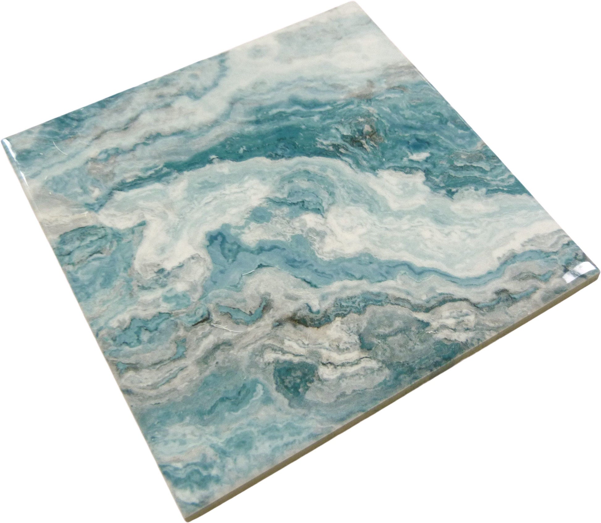 Cloud Aqua 6x6 Glossy Porcelain Tiles Royal Tile & Stone