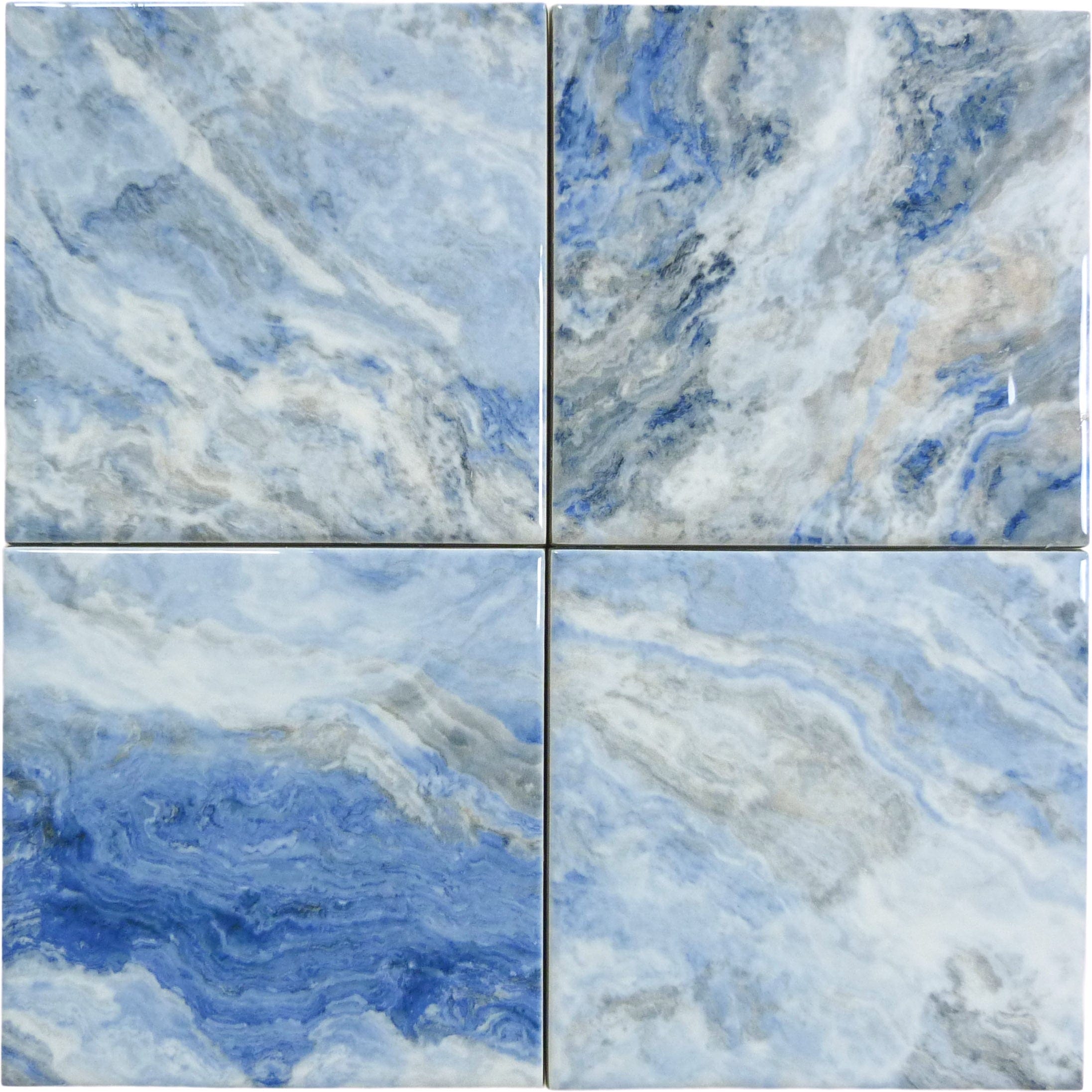 Cloud Cobalt 6x6 Glossy Porcelain Tiles Royal Tile & Stone