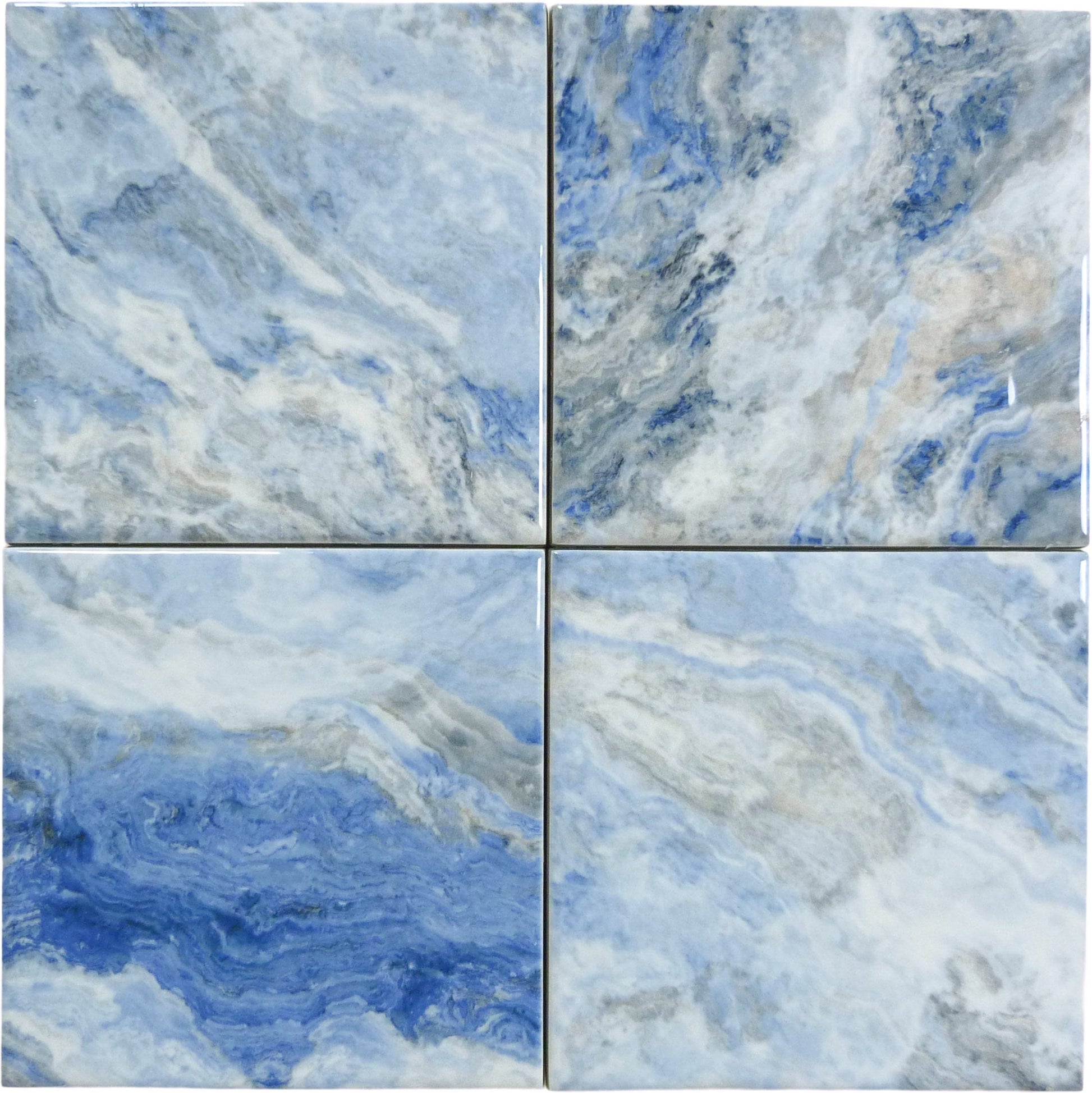 Cloud Cobalt 6x6 Glossy Porcelain Tiles Royal Tile & Stone