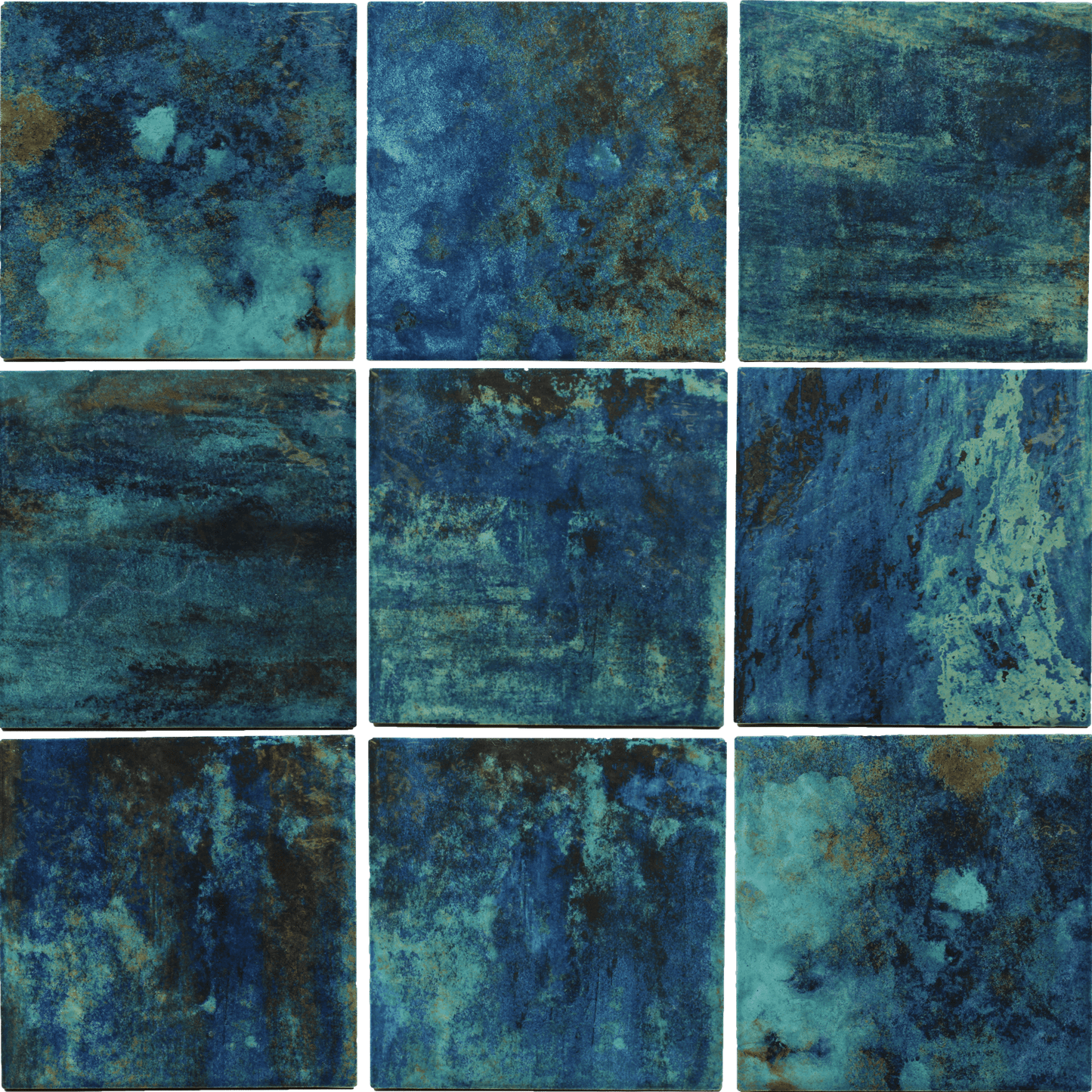 Coral II Green 6x6 Glossy Porcelain Tile Royal Tile & Stone