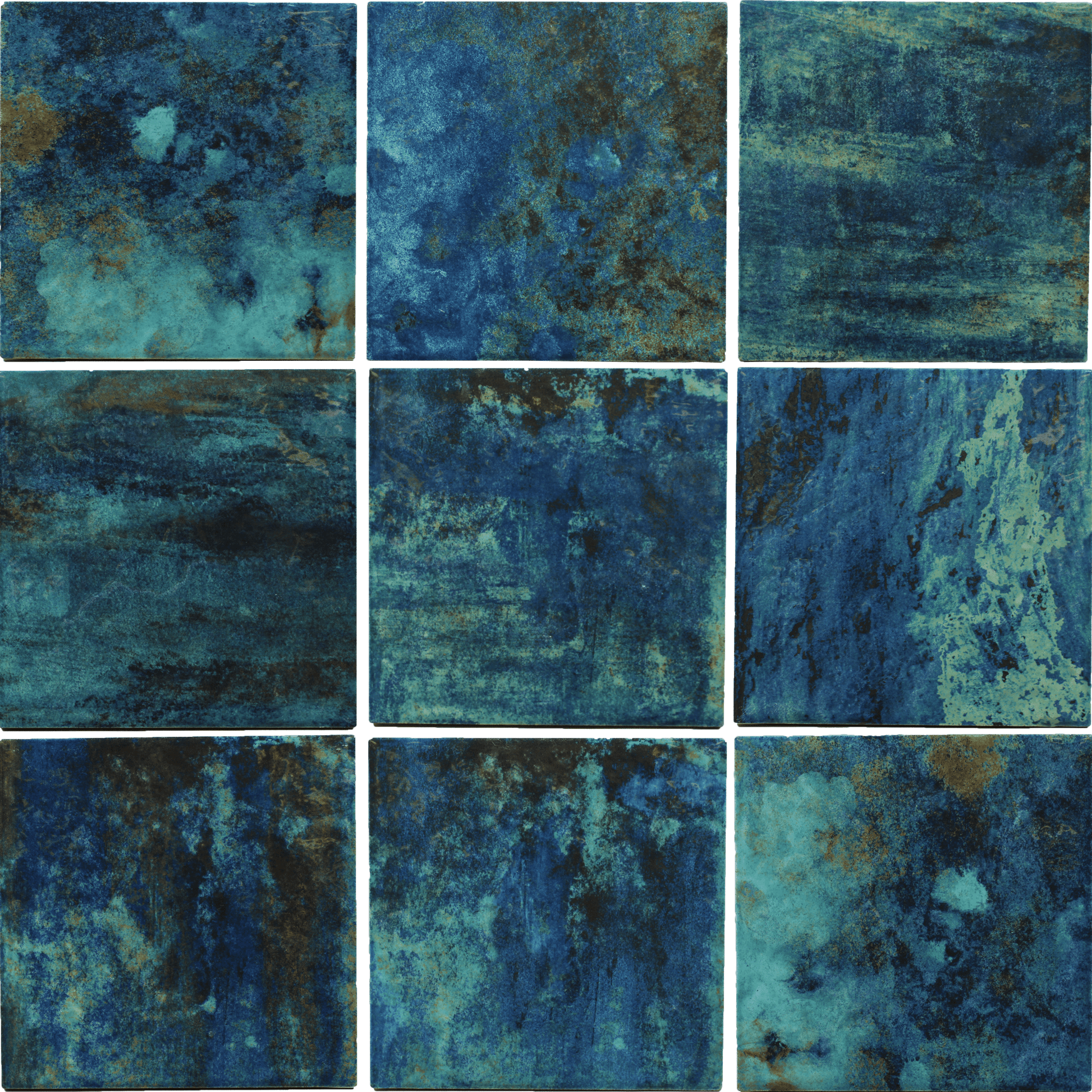 Coral II Green 6x6 Glossy Porcelain Tile Royal Tile & Stone