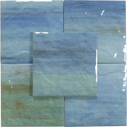 Java Blue 6x6 Glossy Porcelain Tile Royal Tile & Stone