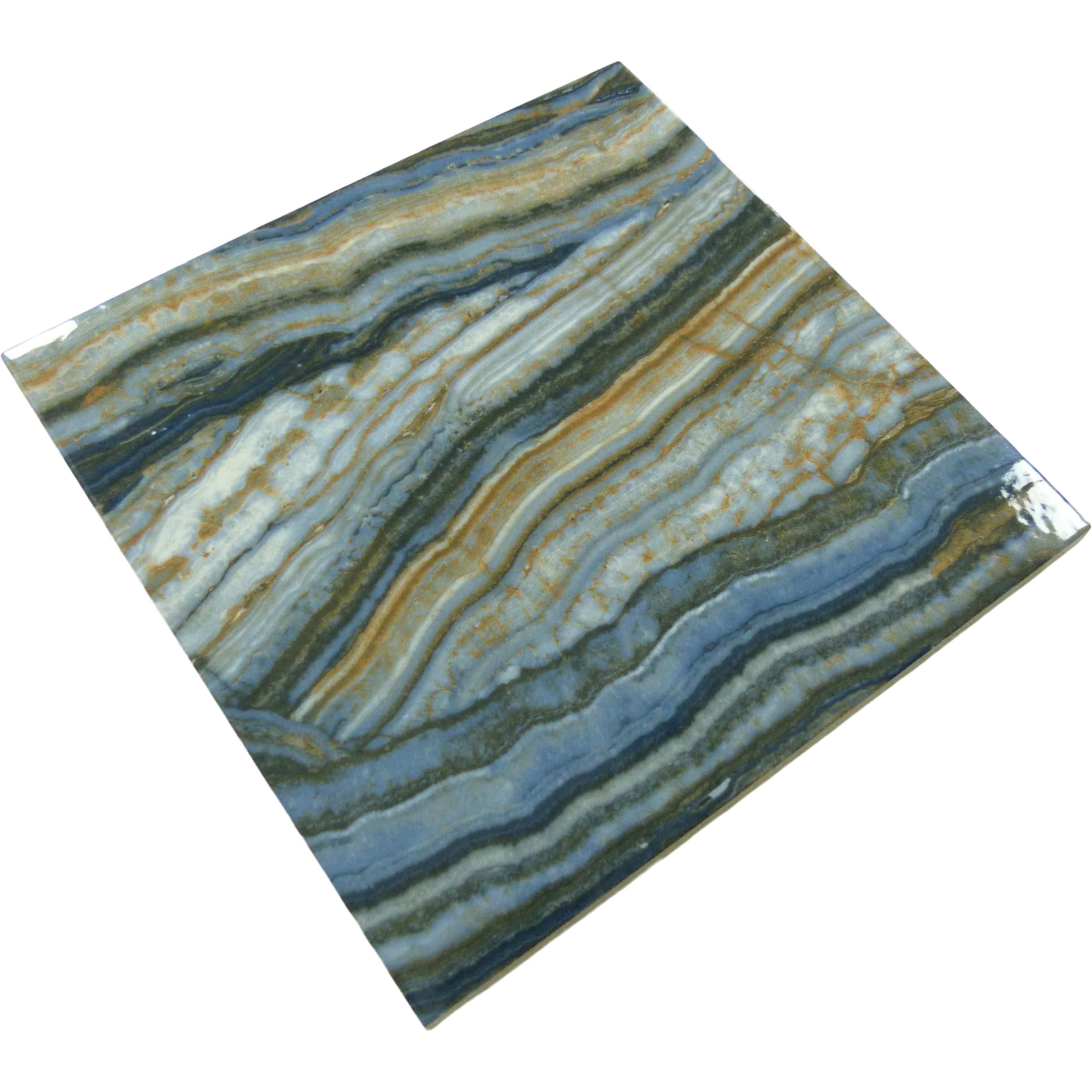 Onyx Blue 6x6 Glossy Porcelain Tile Royal Tile & Stone