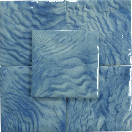 Samoa Blue 6x6 Glossy Porcelain Tile Royal Tile & Stone