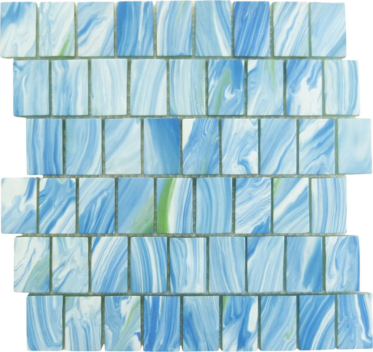 Slip Stream Antilles Blue Glossy Glass Tile Royal Tile & Stone