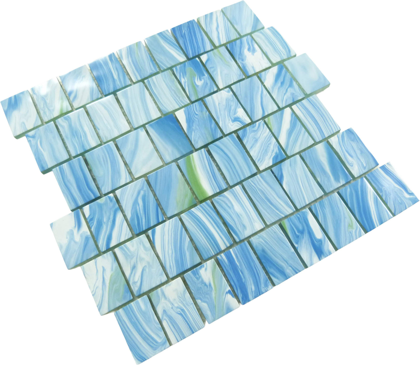 Slip Stream Antilles Blue Glossy Glass Tile Royal Tile & Stone