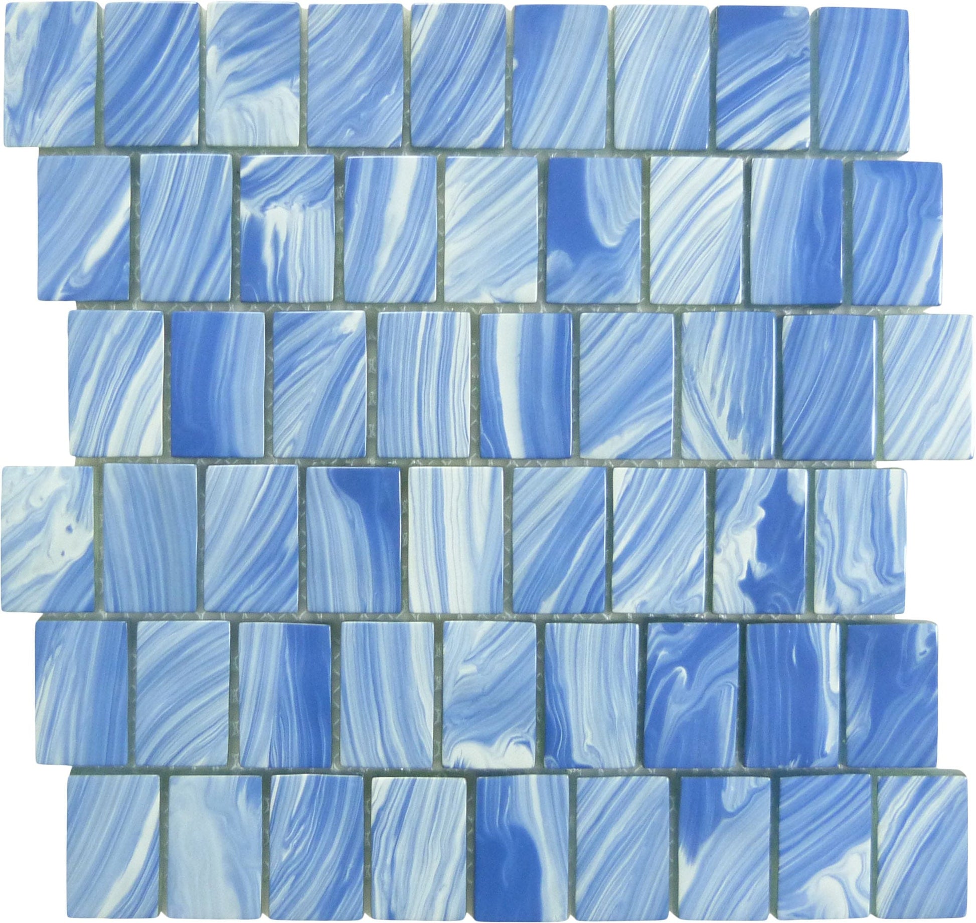 Slip Stream Equatorial Blue Glossy Glass Tile Royal Tile & Stone