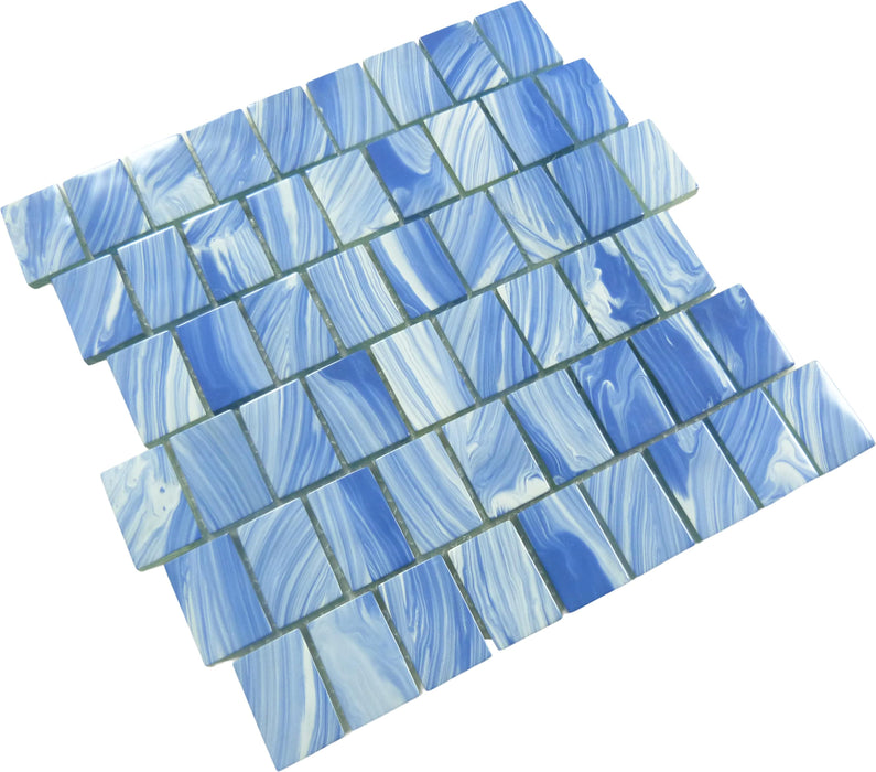 Slip Stream Equatorial Blue Glossy Glass Tile Royal Tile & Stone