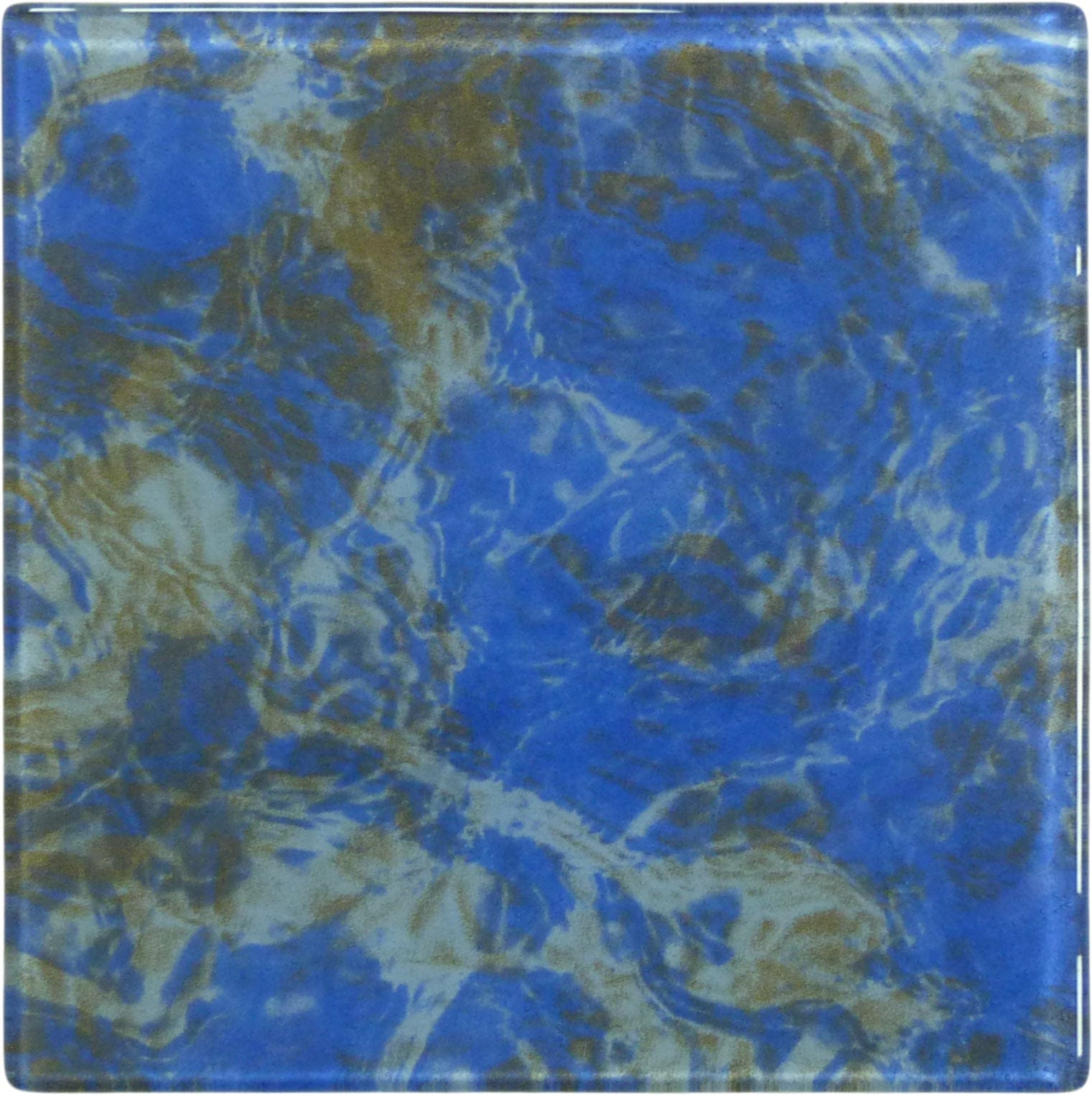 Stratos Cosmic Blue 6x6 Glossy Glass Tile Royal Tile & Stone