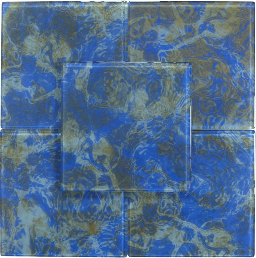 Stratos Cosmic Blue 6x6 Glossy Glass Tile Royal Tile & Stone