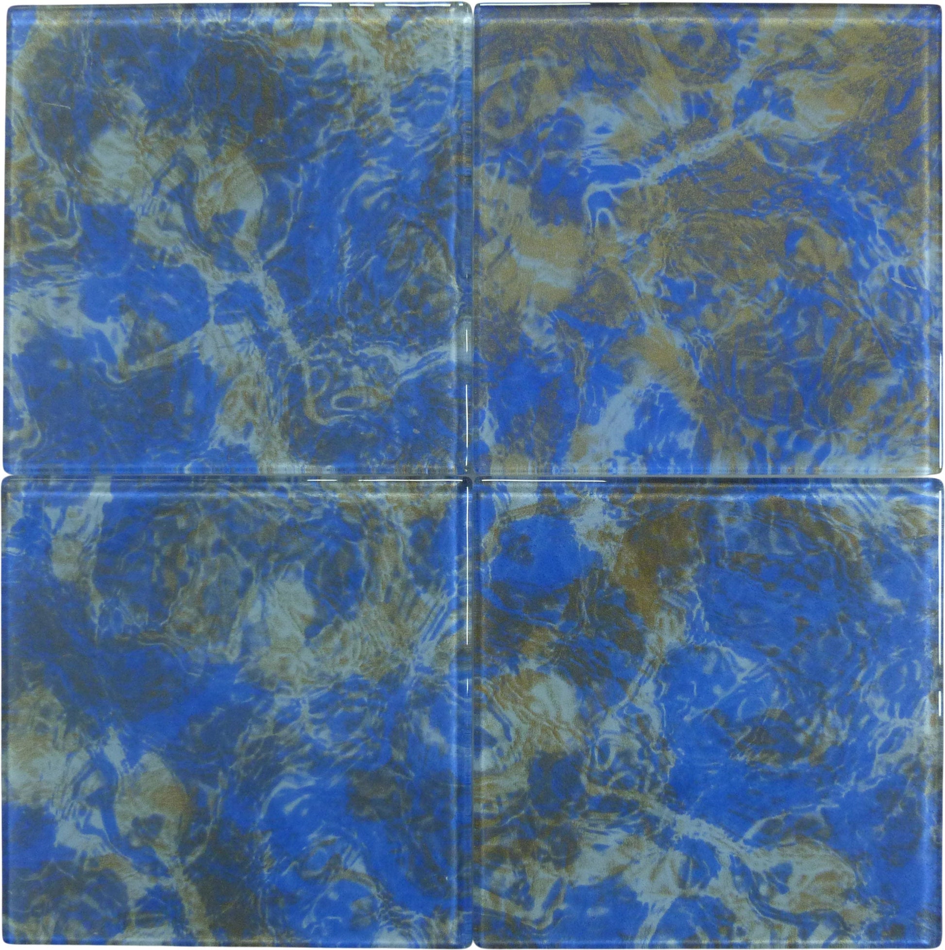 Stratos Cosmic Blue 6x6 Glossy Glass Tile Royal Tile & Stone