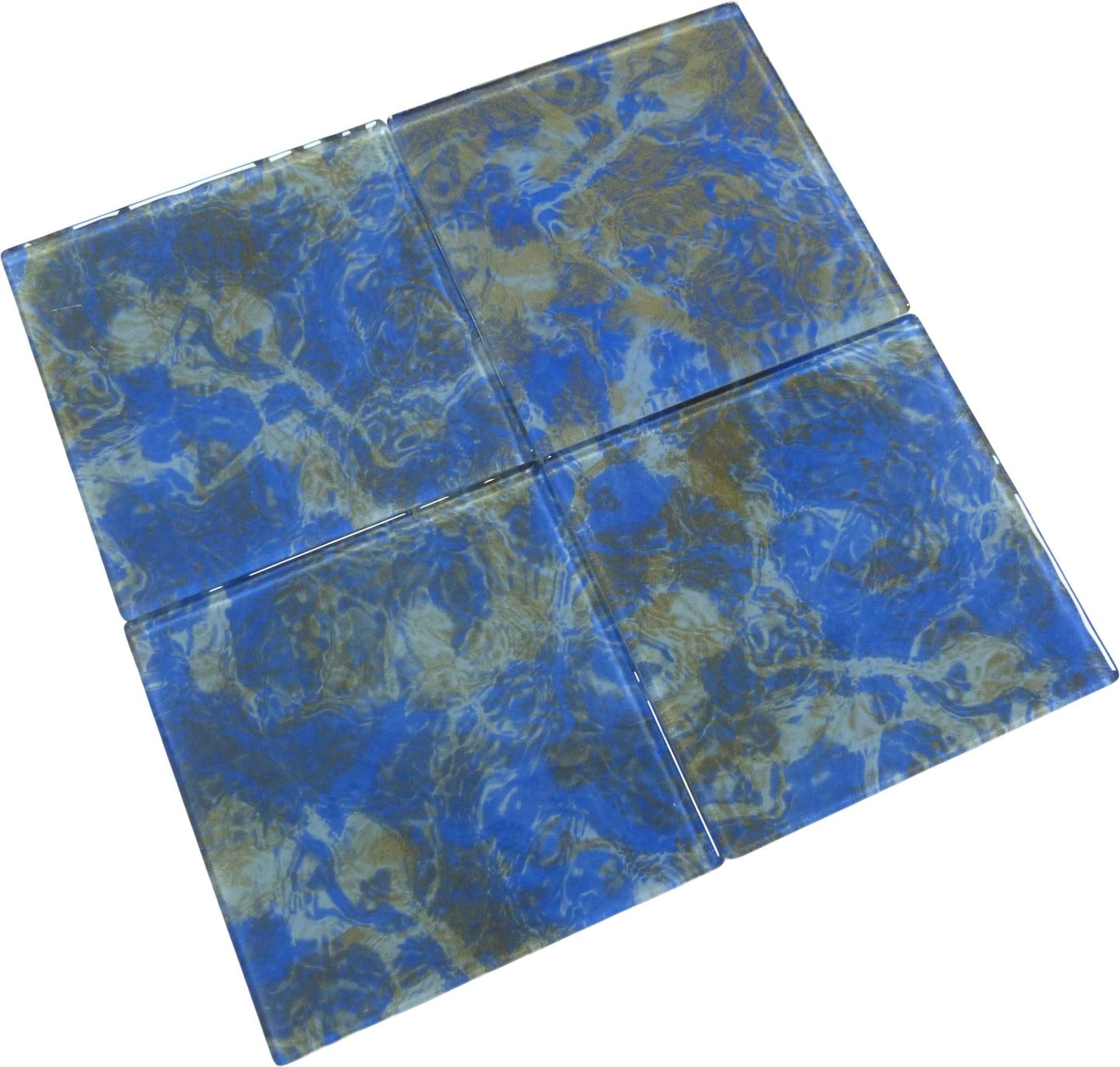 Stratos Cosmic Blue 6x6 Glossy Glass Tile Royal Tile & Stone