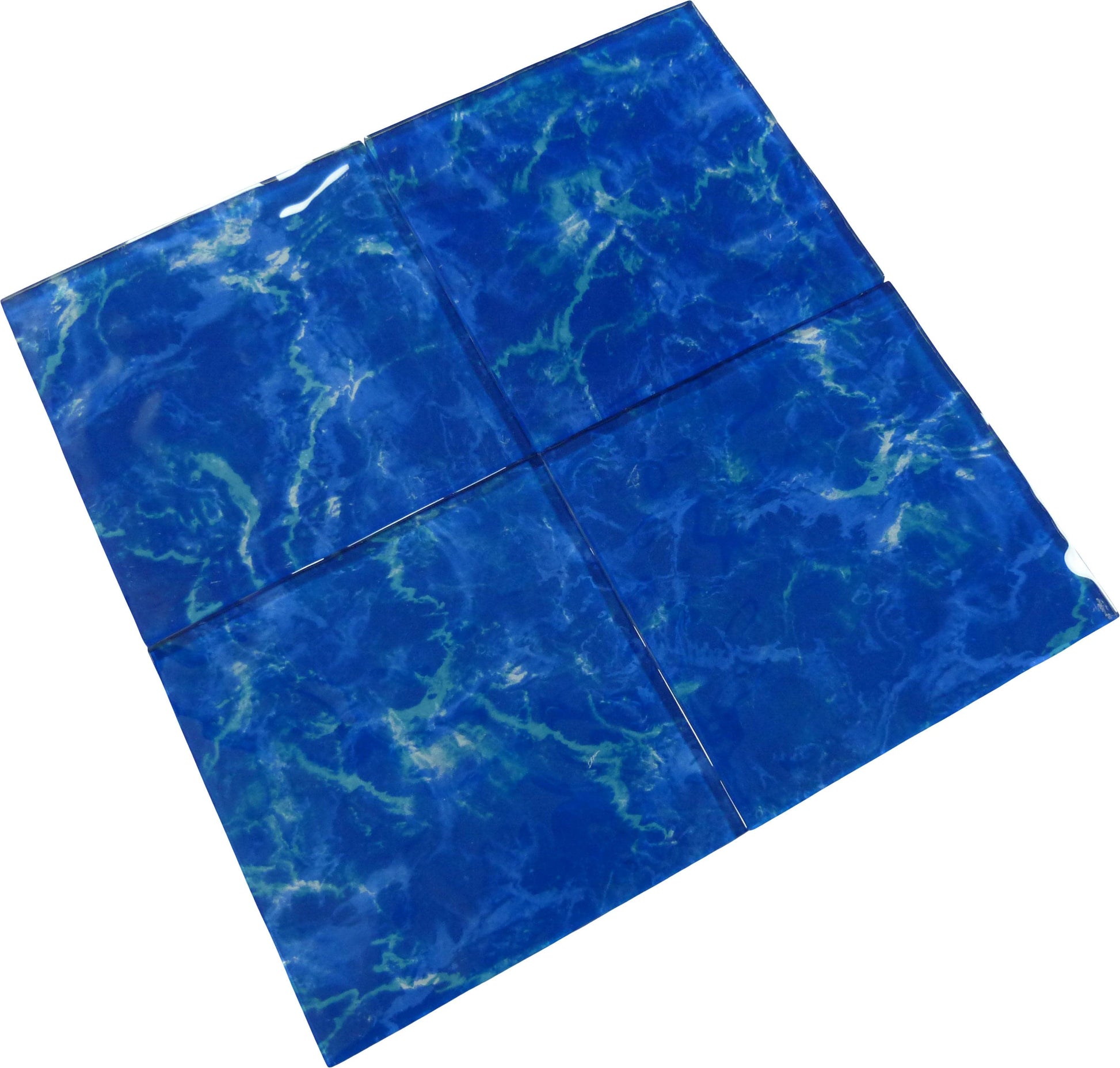 Stratos Zaffiro Blue 6x6 Glossy Glass Tile Royal Tile & Stone