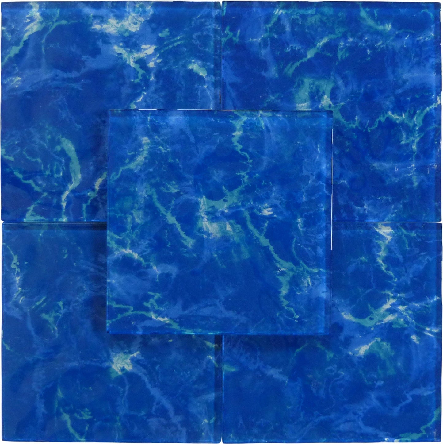 Stratos Zaffiro Blue 6x6 Glossy Glass Tile Royal Tile & Stone