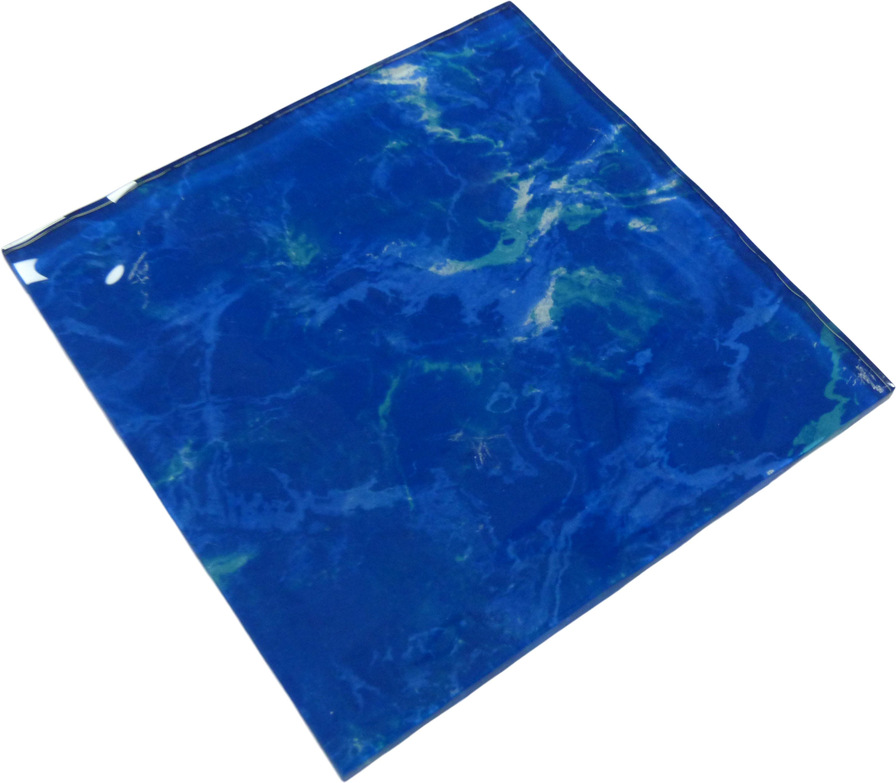 Stratos Zaffiro Blue 6x6 Glossy Glass Tile Royal Tile & Stone