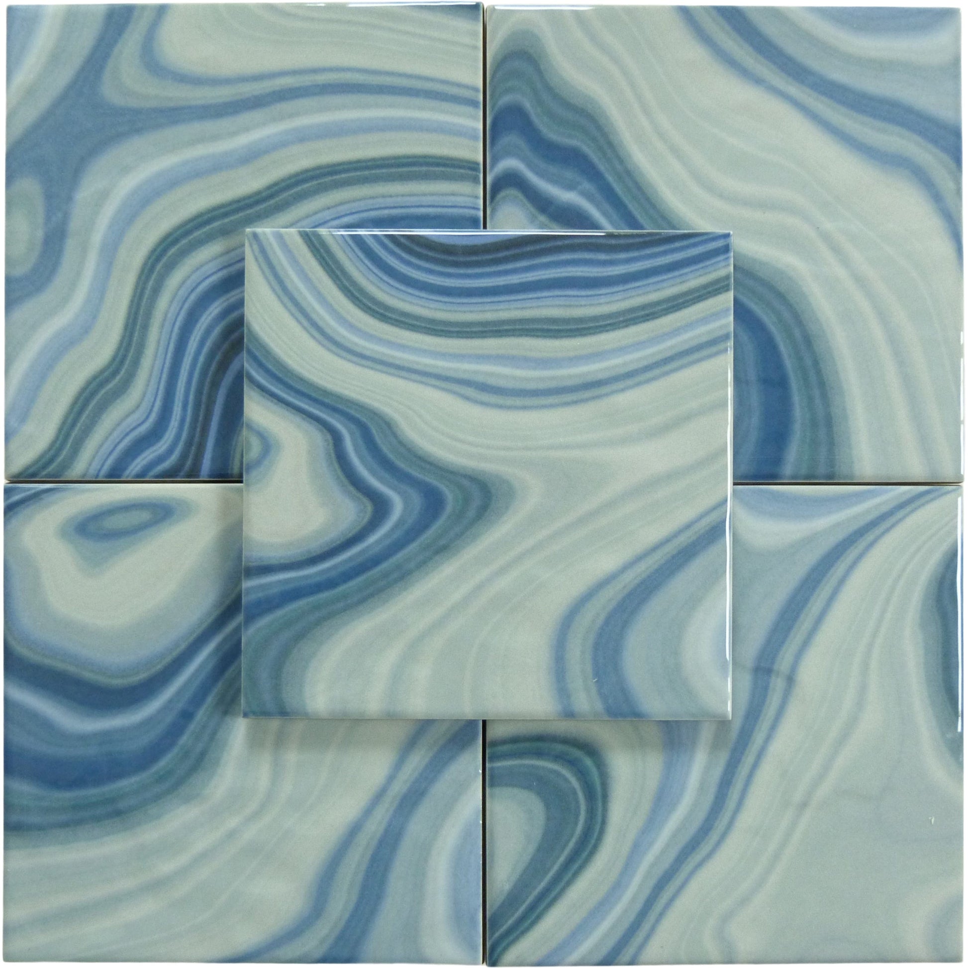 Stream Blue 6x6 Glossy Porcelain Tile Royal Tile & Stone