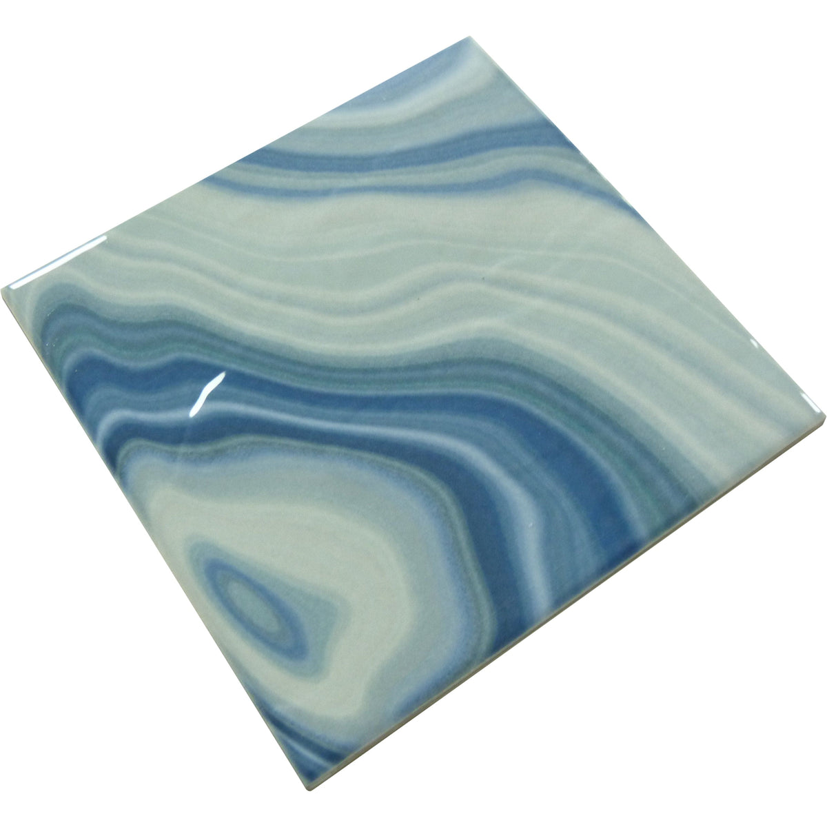 Stream Blue 6x6 Glossy Porcelain Tile | Oasis Tile