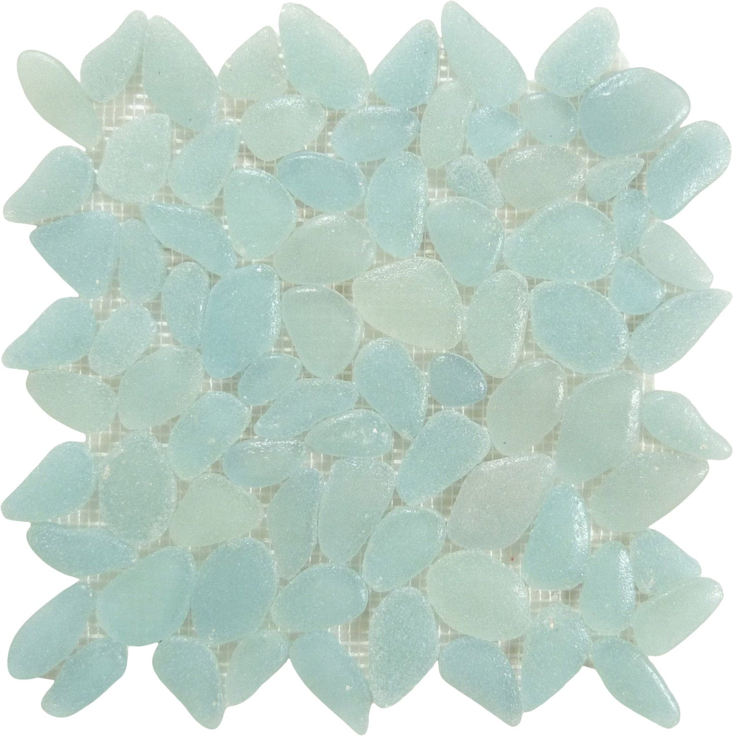 Liquid Rocks Aqua Blue Glass Pebble Tile Royal Tile & Stone