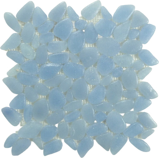 Liquid Rocks Miami Shores Blue Glass Pebble Tile Royal Tile & Stone