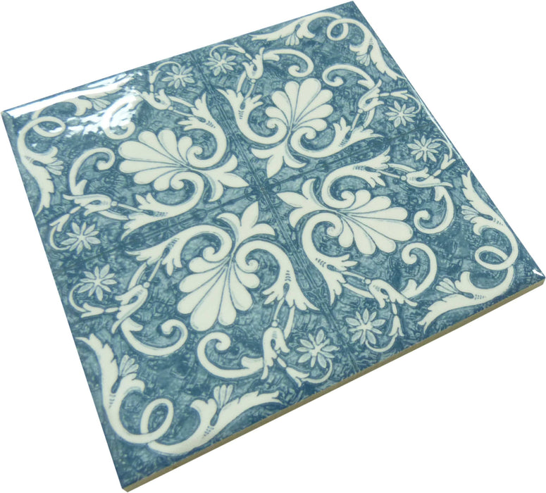 Maioliche Americana Blue 6x6 Glossy Porcelain Tile Royal Tile & Stone