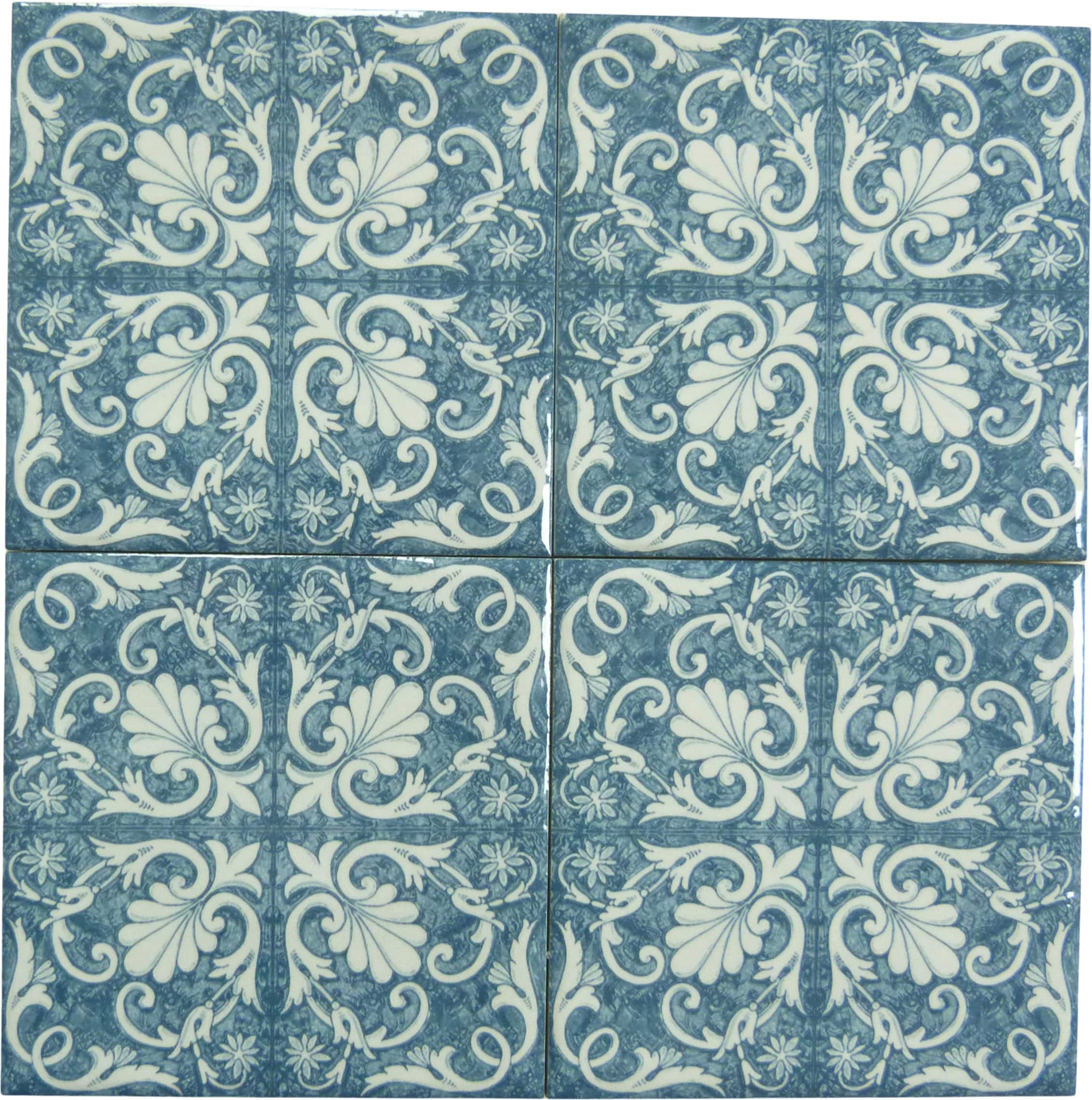 Tesoro Maioliche Americana Blue 6x6 Glossy Porcelain Tile | Oasis Tile