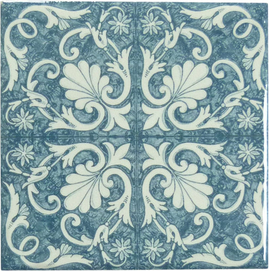 Maioliche Americana Blue 6x6 Glossy Porcelain Tile Royal Tile & Stone