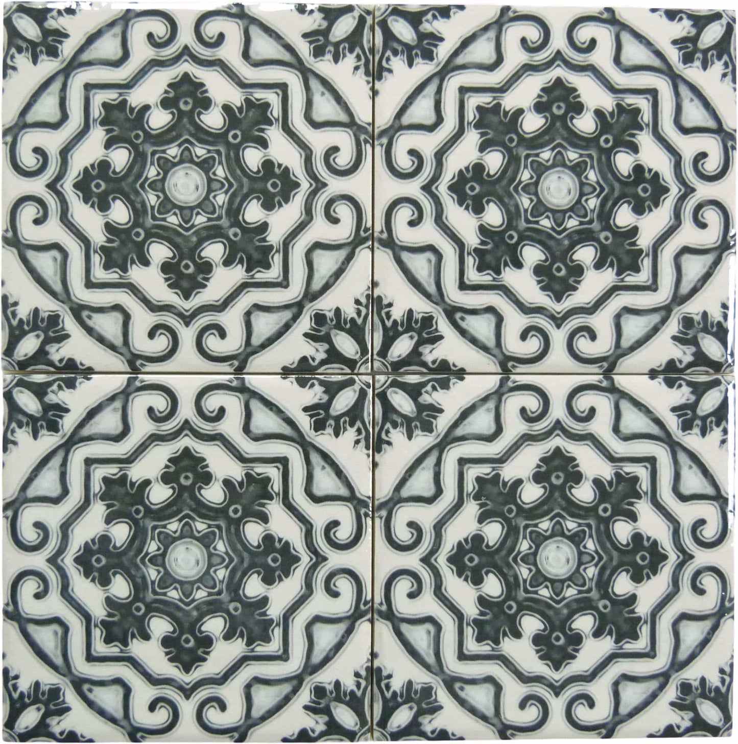 Maioliche Zombie Black 6x6 Glossy Porcelain Tile Royal Tile & Stone