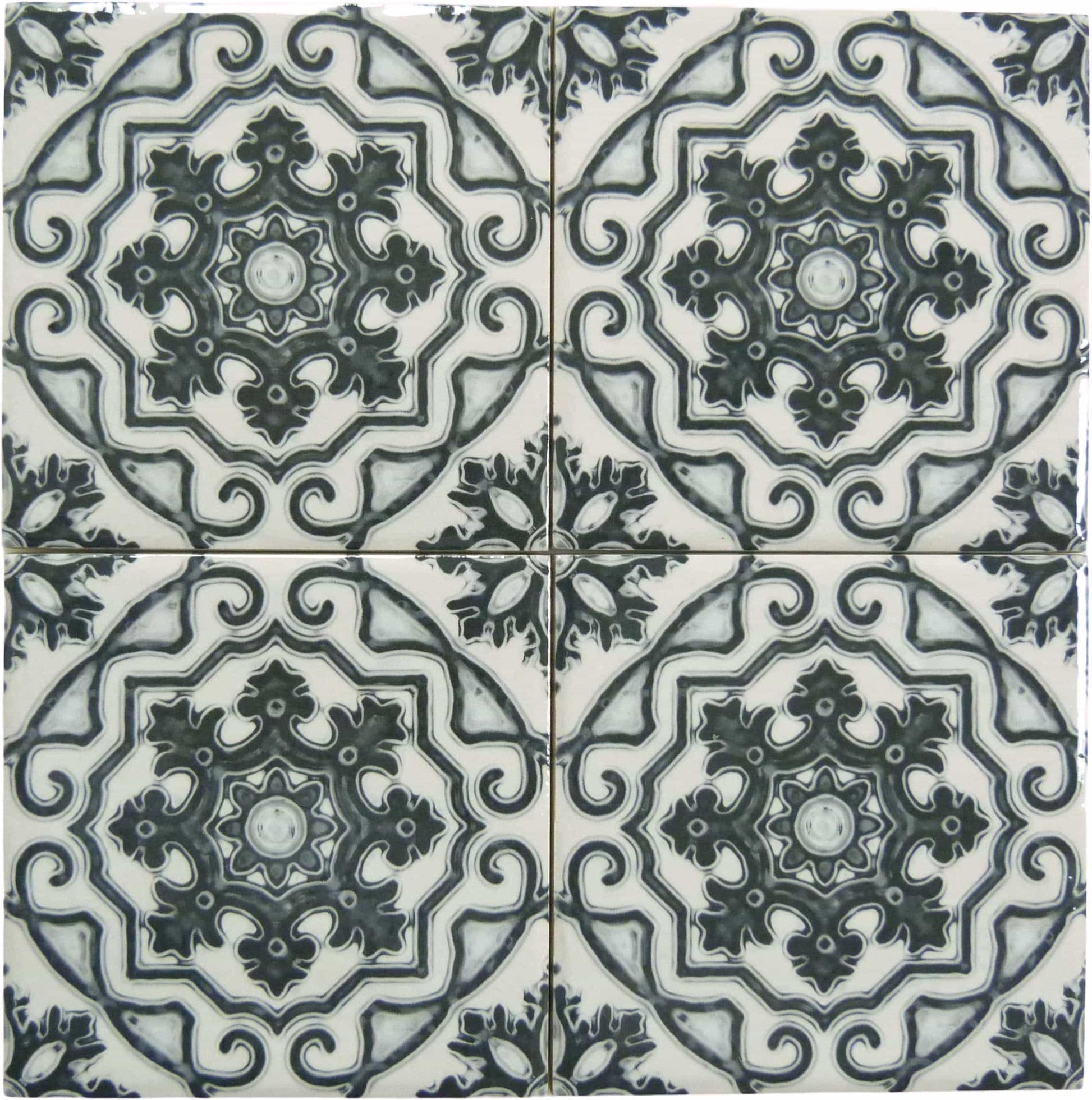 Maioliche Zombie Black 6x6 Glossy Porcelain Tile Royal Tile & Stone