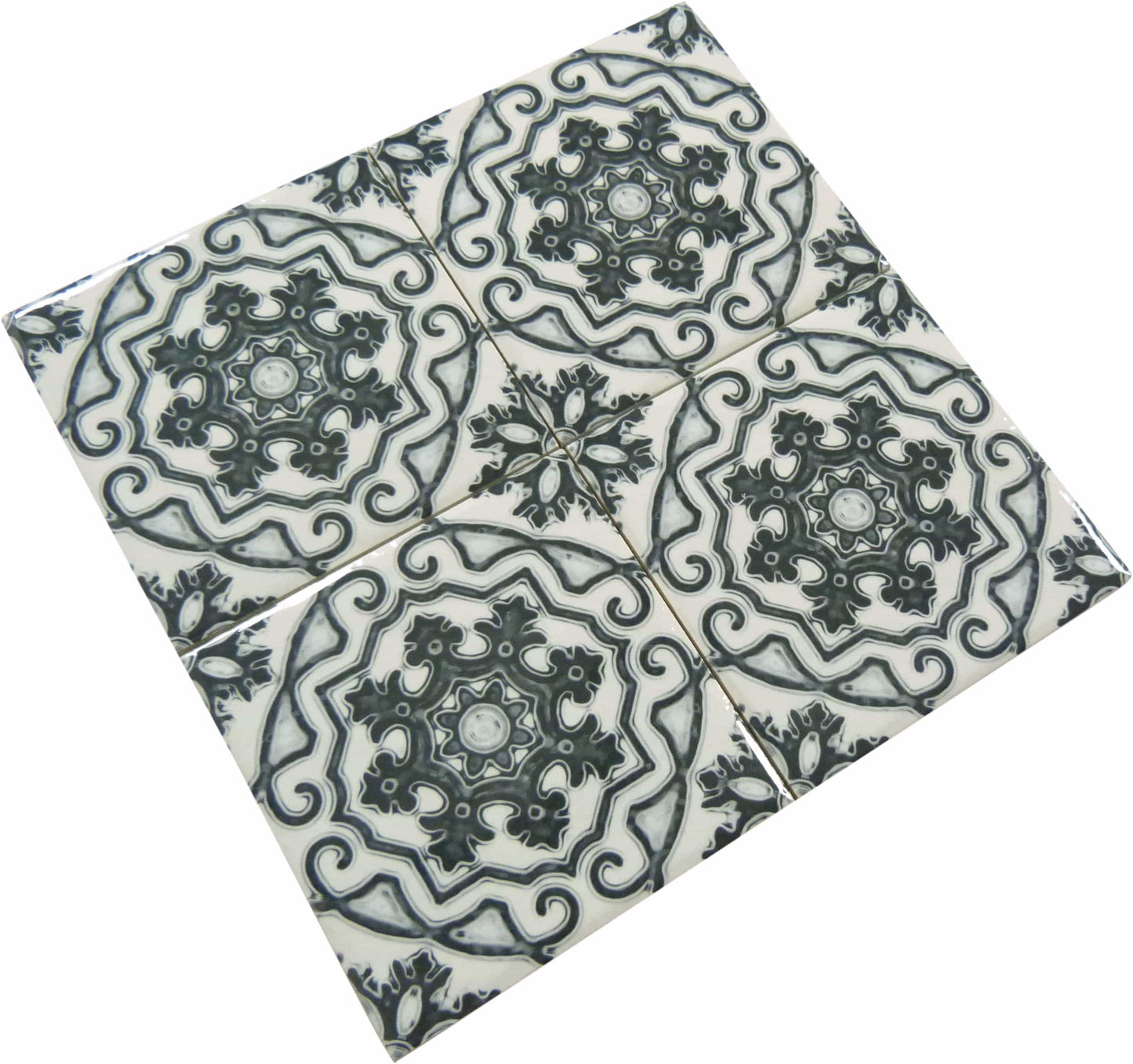 Maioliche Zombie Black 6x6 Glossy Porcelain Tile Royal Tile & Stone