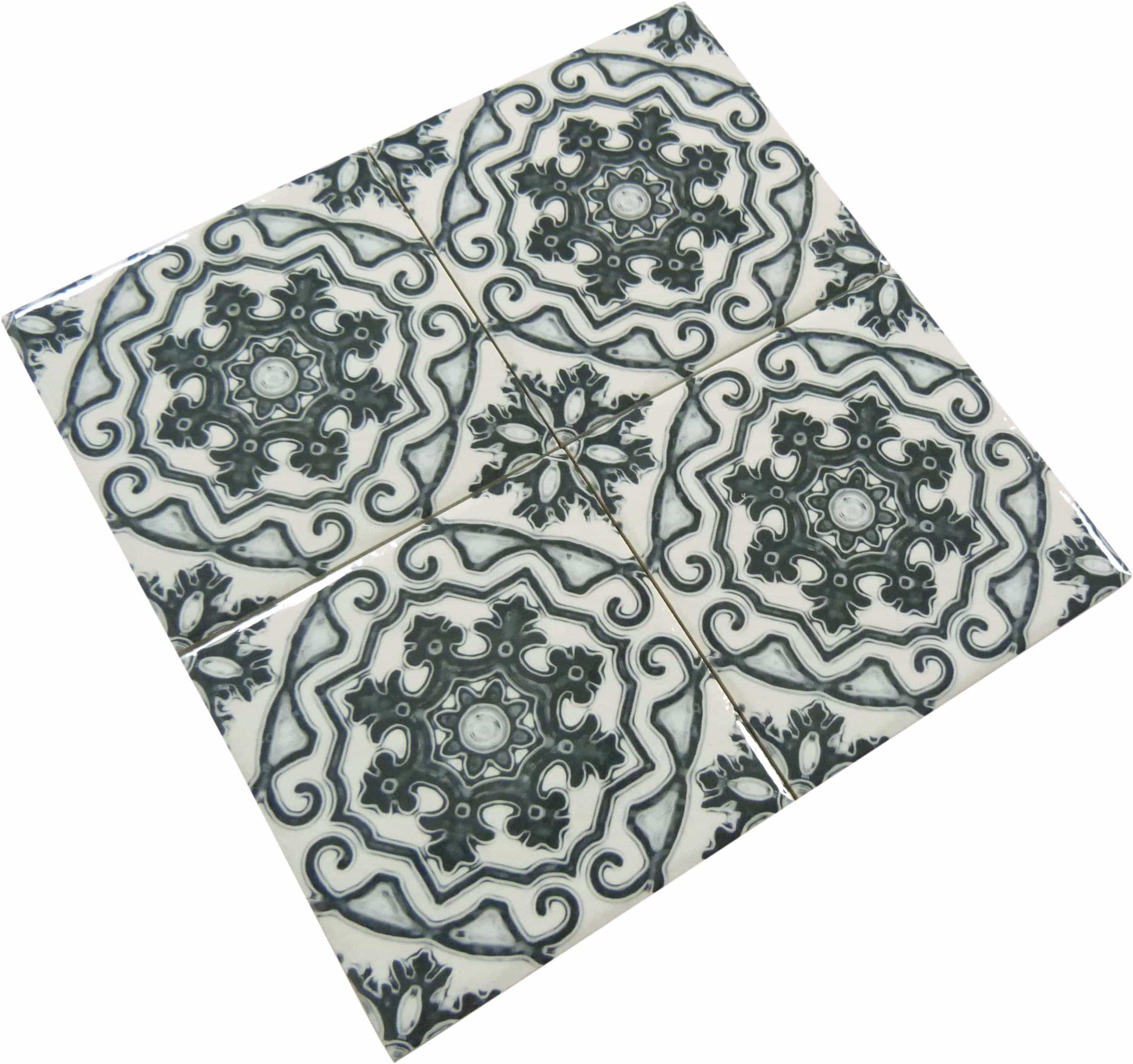 Maioliche Zombie Black 6x6 Glossy Porcelain Tile Royal Tile & Stone