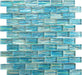 Rainbow Streak Aqua 1x2 Glossy Glass Tile Royal Tile & Stone