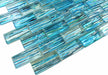 Rainbow Streak Aqua 1x2 Glossy Glass Tile Royal Tile & Stone