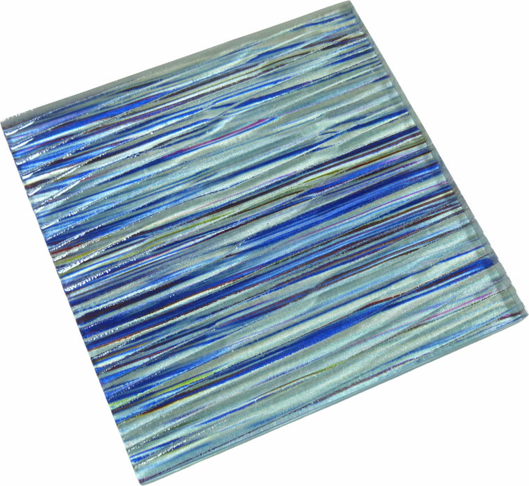 Rainbow Streak Indigo Blue 6x6 Glossy Glass Tile Royal Tile & Stone