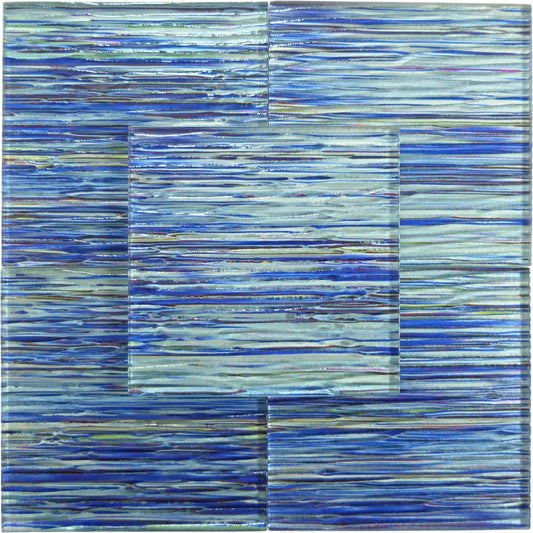 Rainbow Streak Indigo Blue 6x6 Glossy Glass Tile Royal Tile & Stone