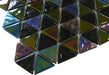 Triangle Blackstone Black Glossy and Iridescent Glass Tile Royal Tile & Stone