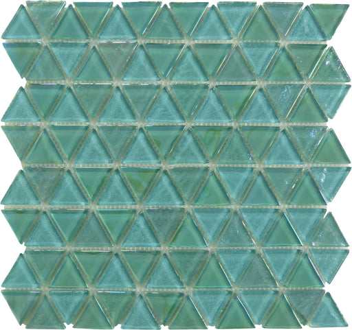 Triangle Greenstone Green Glossy and Iridescent Glass Tile Royal Tile & Stone