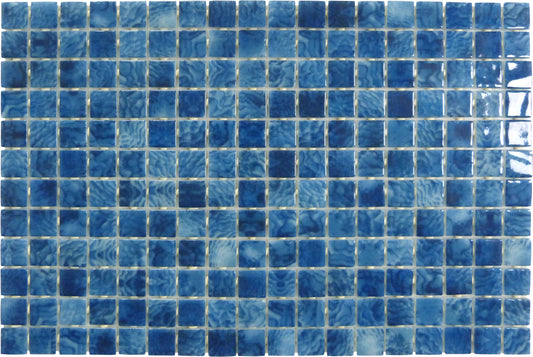 Vanguard Arrecife Blue 1x1 Glossy Glass Tile Royal Tile & Stone