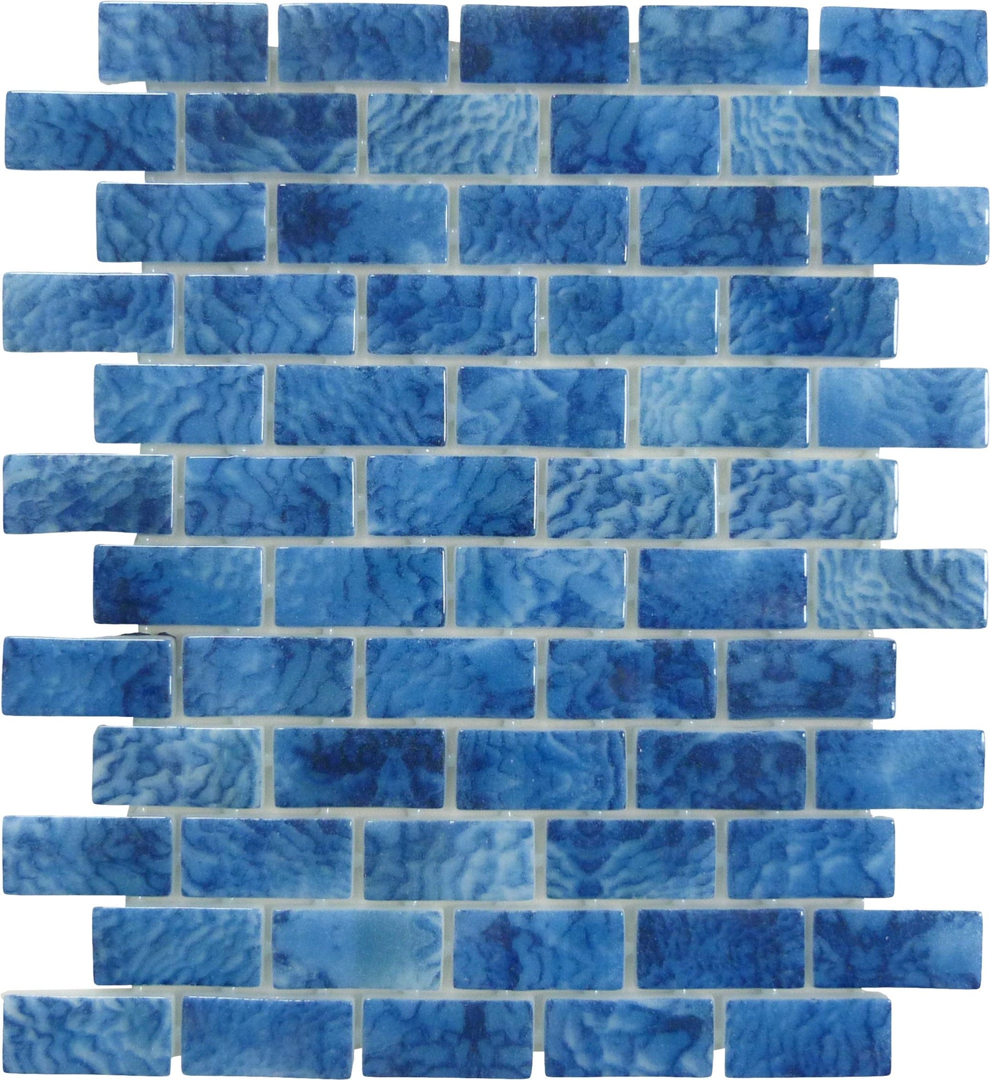 Vanguard Arrecife Blue 1x2 Glossy Glass Tile Royal Tile & Stone