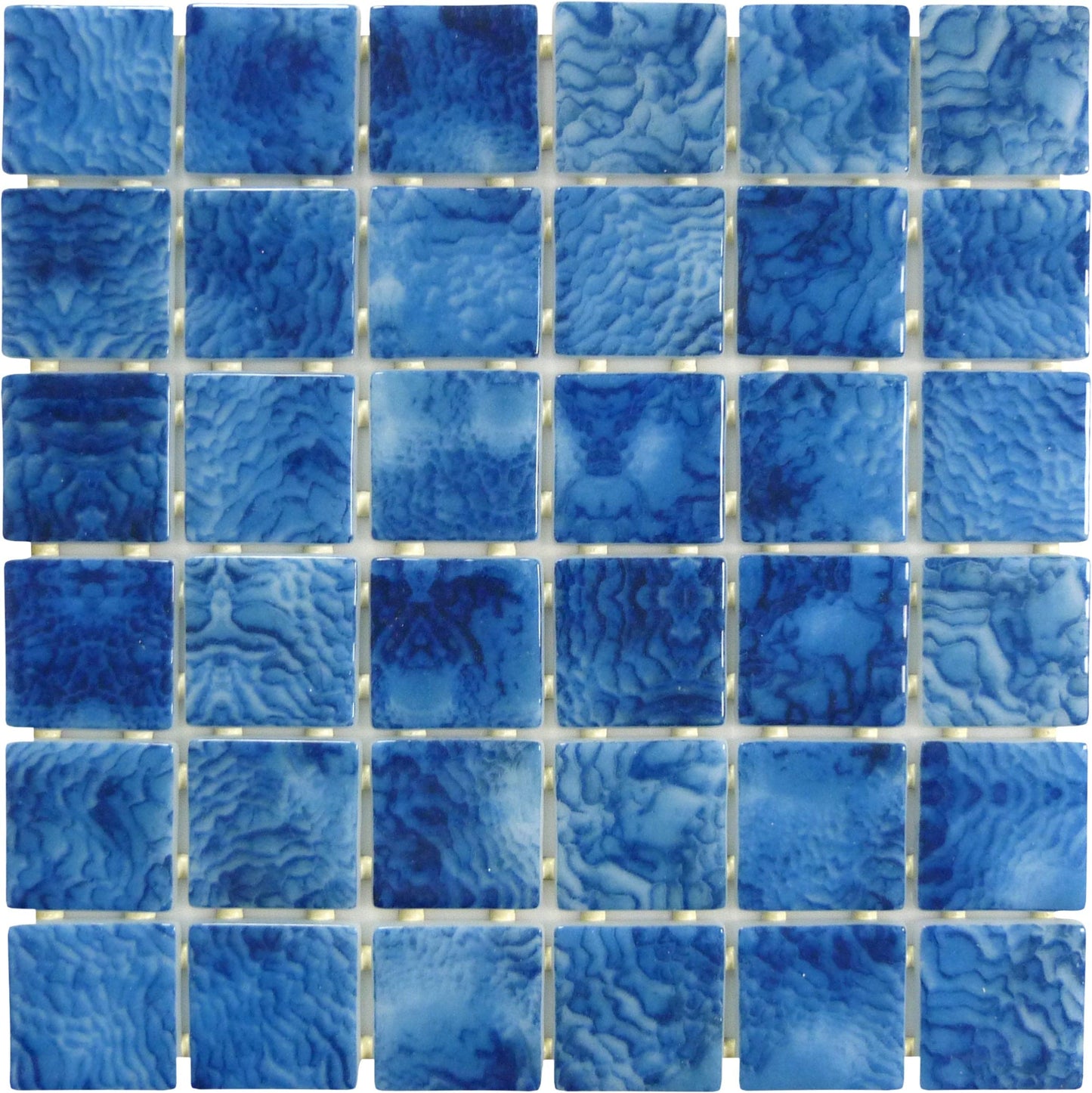 Vanguard Arrecife Blue 2x2 Glossy Glass Tile Royal Tile & Stone